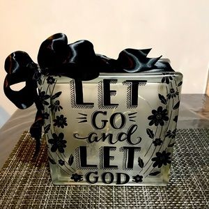 Light Up Glass Block - Let Go & Let God